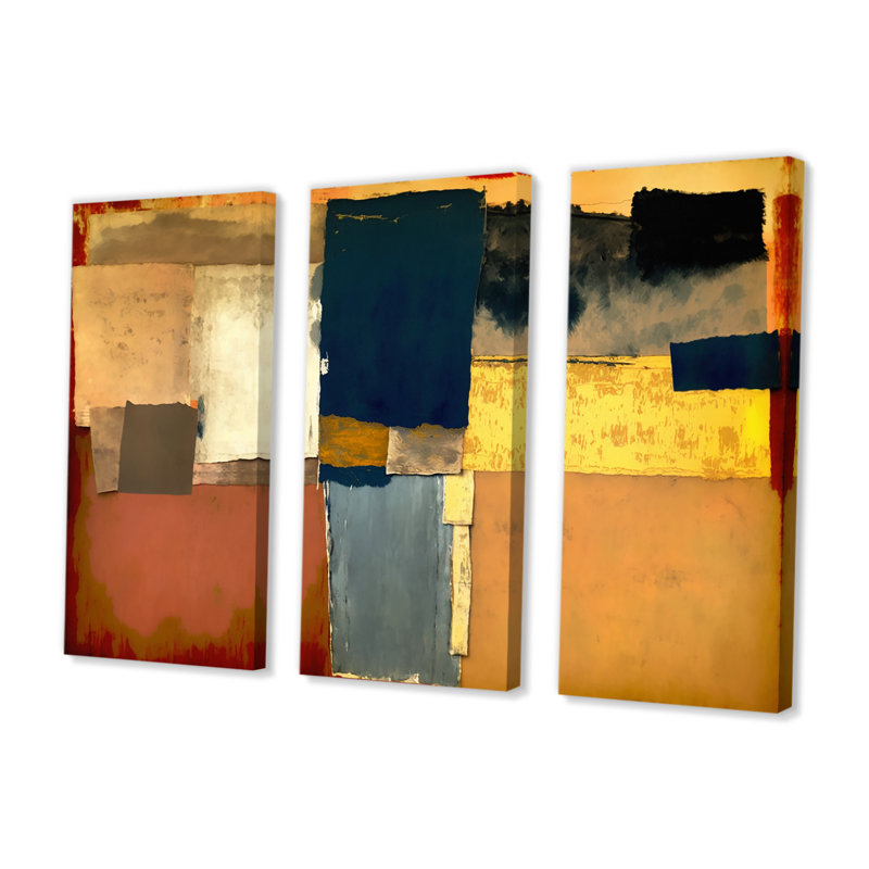 " Blue Sky Above Redend Point VI " 3 - Pieces, 20" H x 36" W x 1" D, Wrapped Canvas