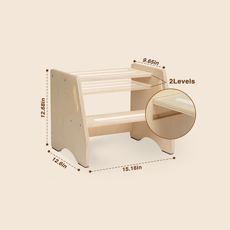 Step Stool,12.68H X 15.16W X 12.6D Inches,Beige