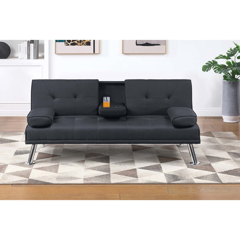 Canapé ajustable en lin 1pc, Noir