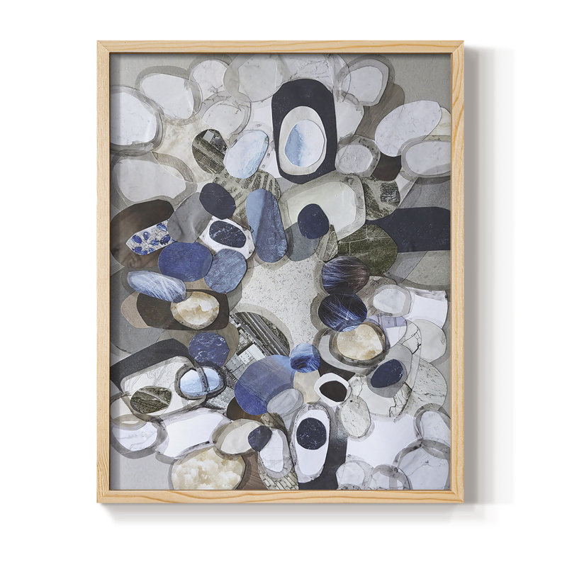 «Santa Cruz Beach Stones», reproduction encadrée - bois massif, H 15 po x l 12 po