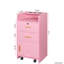 Unité de rangement rose pour salon de beauté : 2 tiroirs et 1 armoire