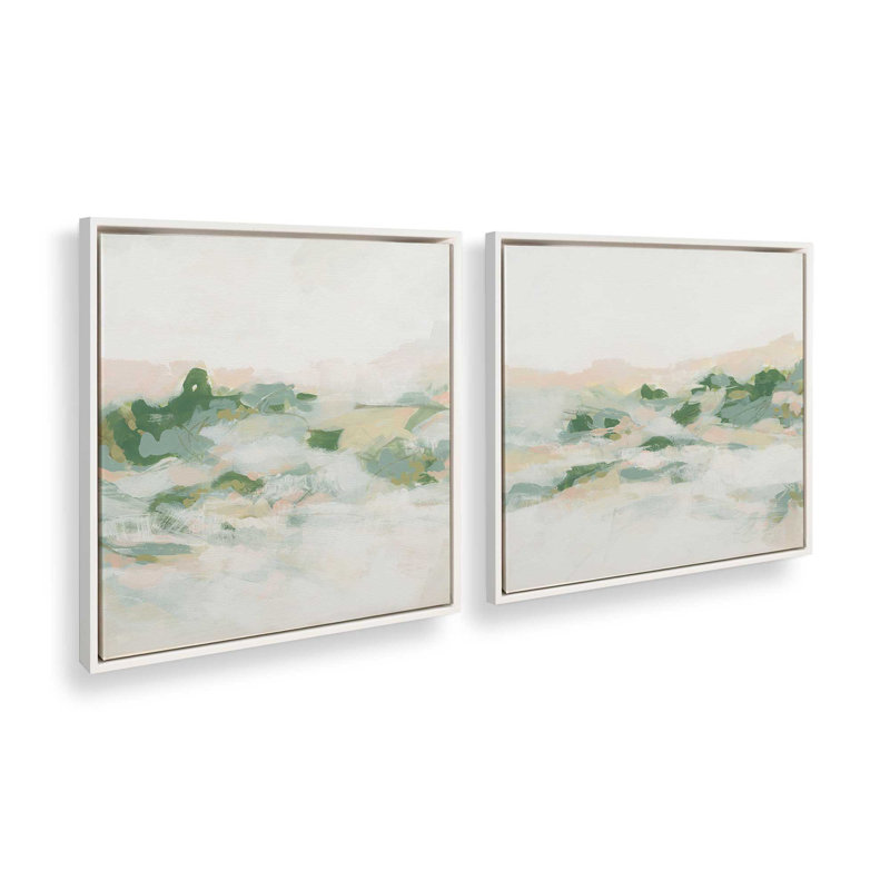 Ensemble de 2 pastel sauvage, Cadre flottant blanc opaque, H 13 po x l 26 po
