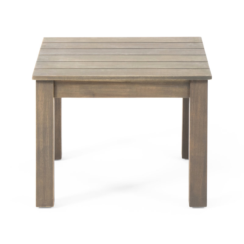Grey Wood Side Table - Open Slat Top, 19.88 X 14.88 , Slat, 19.88In 15In