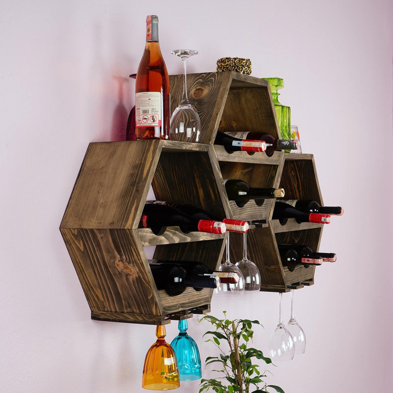 Handmade Modern Kitchen Shelf, Dark Oak, 16.5 x 18.1 x 7.9 inches | 100% Spruce Wood, Wall-Mountable, Assembled, Holds Up to 7.1 lbs | Perfect for Rustic or Contemporary Decor, Stylish & Functional Storage Solution