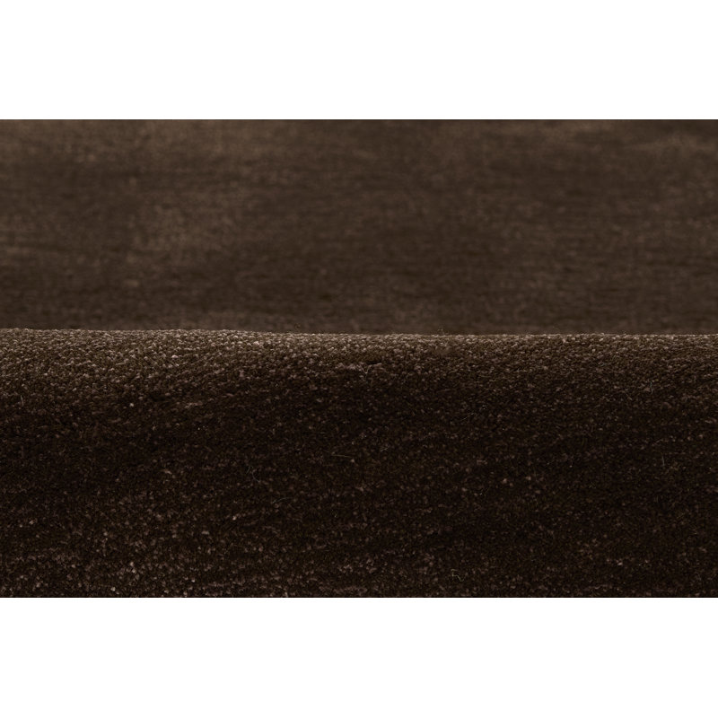Tapis de couloir brun uni en laine tissée à la main 2 pi 6 po x 8 pi Tieg, Tapis de couloir 2 pi 6 po x 8 pi