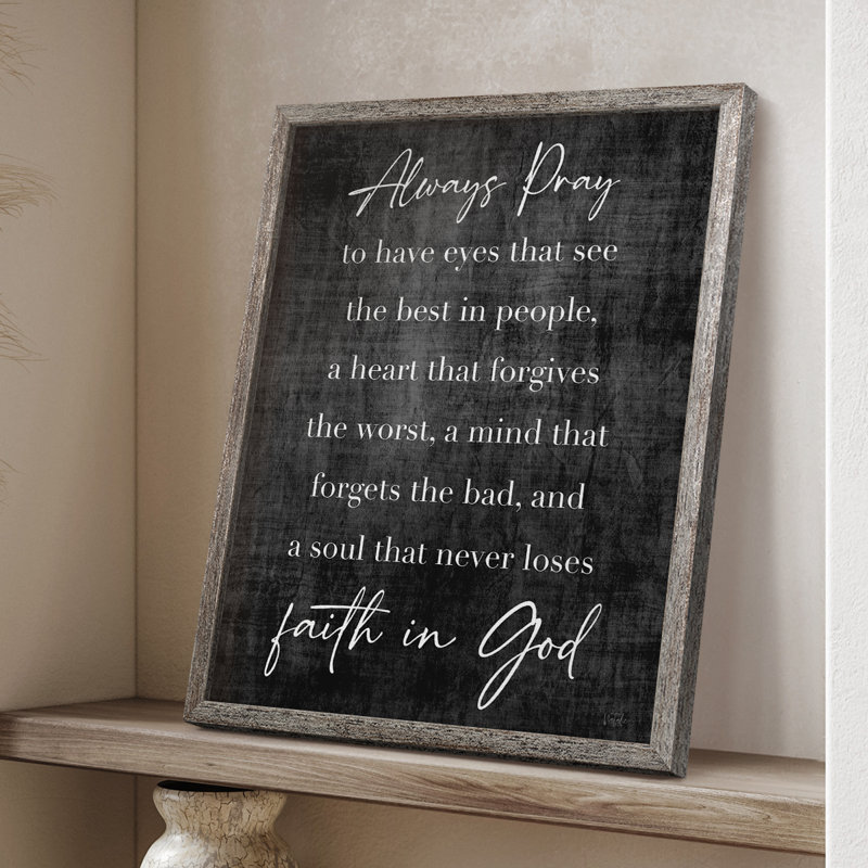Faith in God, reproduction encadrée - bois massif, H 11 po x l 9 po