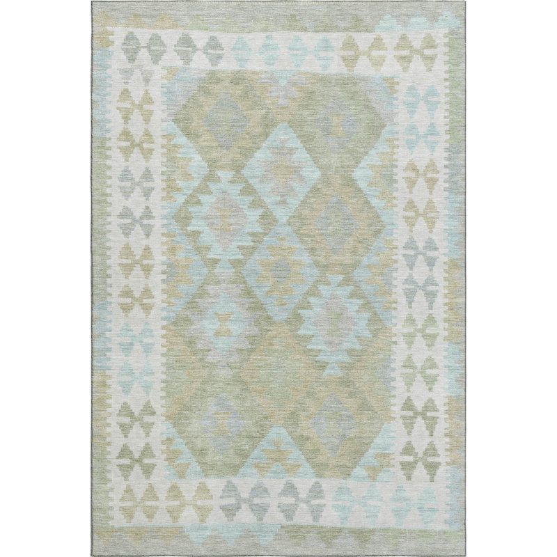 Premium Machine Washable Tara AMF1915 Tribal Rug, Rectangle 10' x 14'