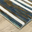 Tapis rayé rayé ivoire / bleu Rayan-200618692