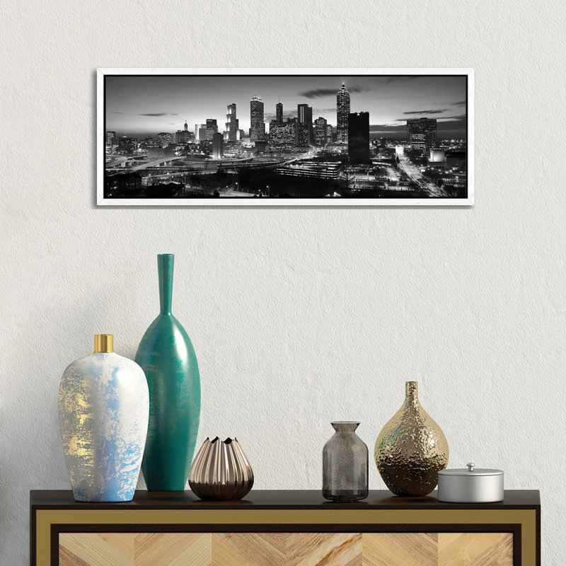 Panoramic Images 1 Piece Floater Frame Panoramic Wall Art on Canvas, 30.48 cm H x 91.44 cm W, White