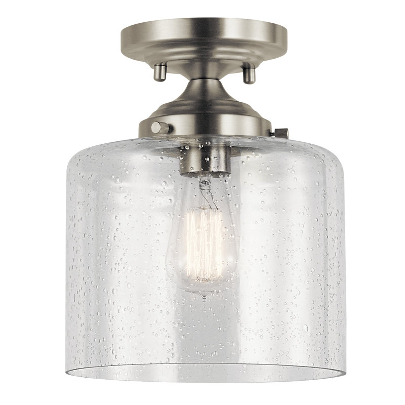 Plafonnier semi-encastré 1 lumière 8,5 po Winslow, Nickel brossé