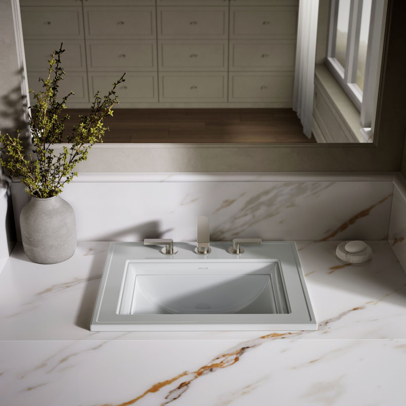 Memoirs® Stately Drop-in Bathroom Sink, Ice Gray, 8" Centers