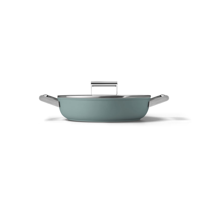 Smeg Deep Pan 28cm with Lid, Emerald Green