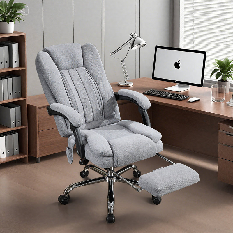 Fauteuil de massage avec repose-pieds, Gris