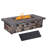 Afterglow Propane Fire Pit Table with Lid,50000 BTU Outdoor Fire Pit,Gray-117416216