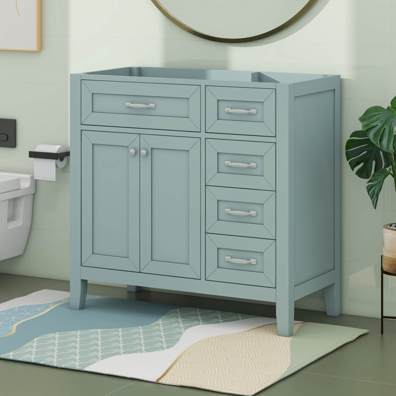 Meuble-lavabo 36 po sans lavabo moderne avec portes d'armoire, Vert