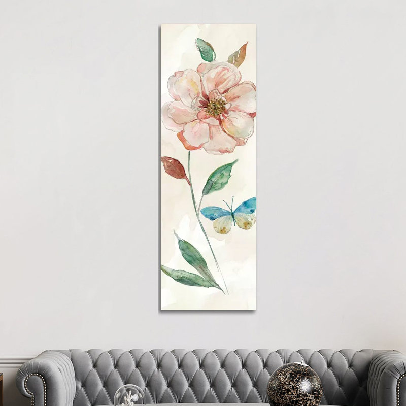 Rose Red Wash by Carol Robinson - Panoramic Painting on Canvas, 182.88 cm H x 60.96 cm W, Wrapped Canvas