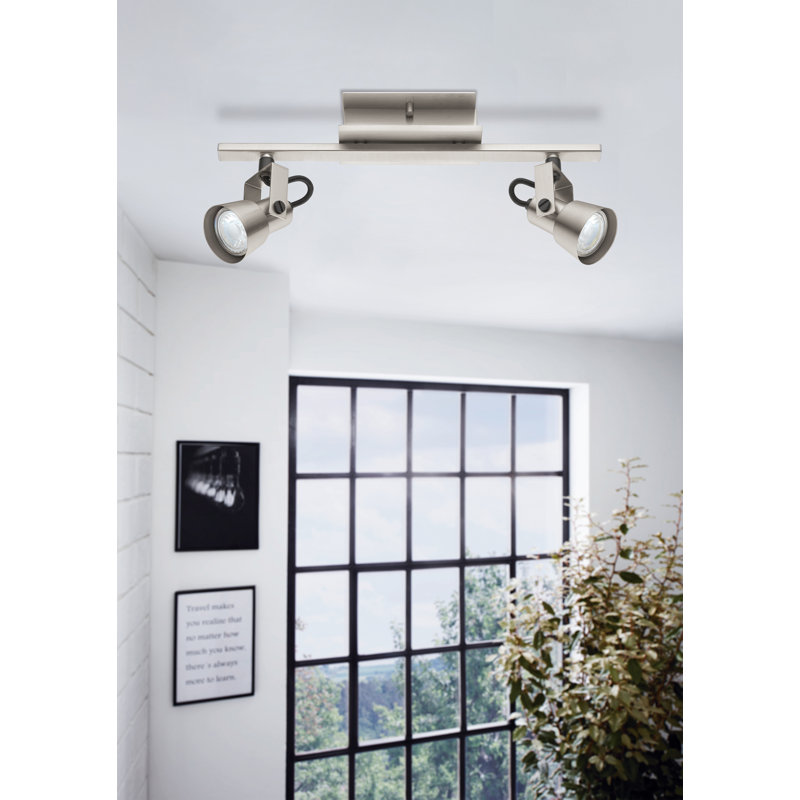 Continuum 15.35'' 2 -Light Fixed Track Track Kit with Dimmable and Adjustable Head, Brushed Nickel