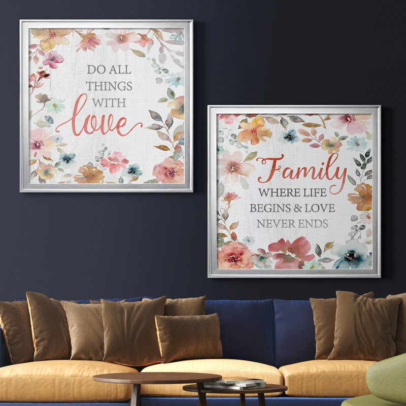 «Do All Things», ensemble de 2 impressions, Pas de tapis, H 17,5 po x l 35 po x P 1,5 po, Toile avec cadre argenté