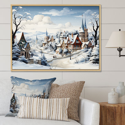 «Frost Holiday Christmas Village II - Winter Landscape», art mural