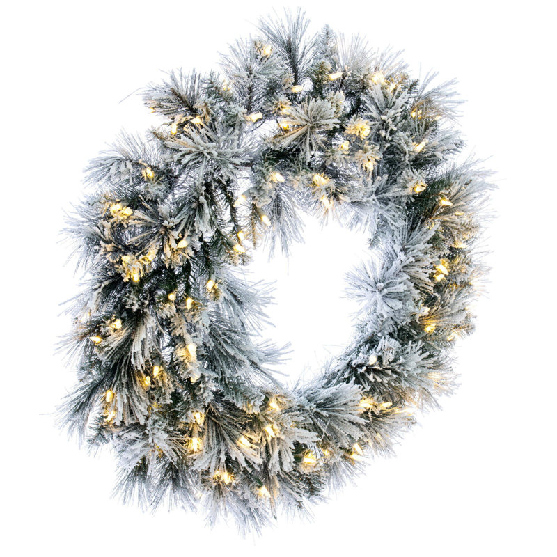 Faux Lighted Pine 30'' Wreath