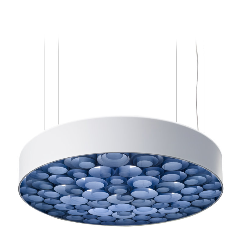 Spiro LED Chandelier, 5.9" H x 29.5" W x 29.5" D, White, Sea Blue