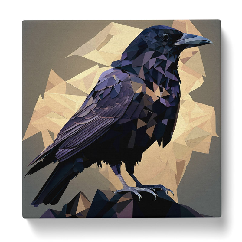 Crow Cubism No.1 - No Frame Print, 50cm H x 50cm W x 3cm D