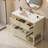 35.4" Single Bathroom Vanity with Ceramic Sink Top，Spindle-shaped design，Solid wood-1421060796