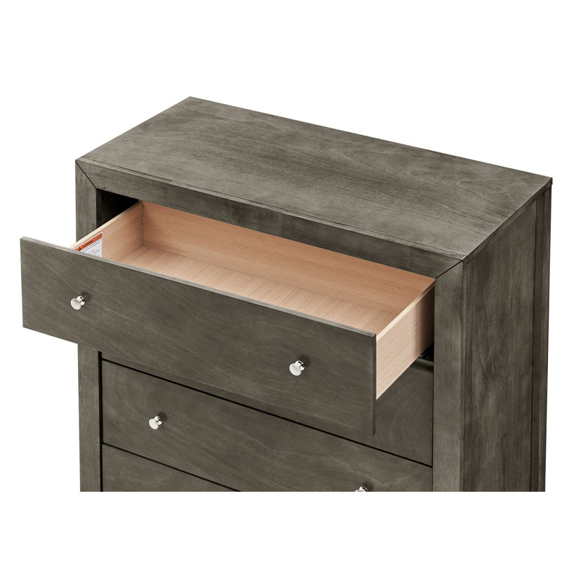 Commode 5 tiroirs Baer, gris