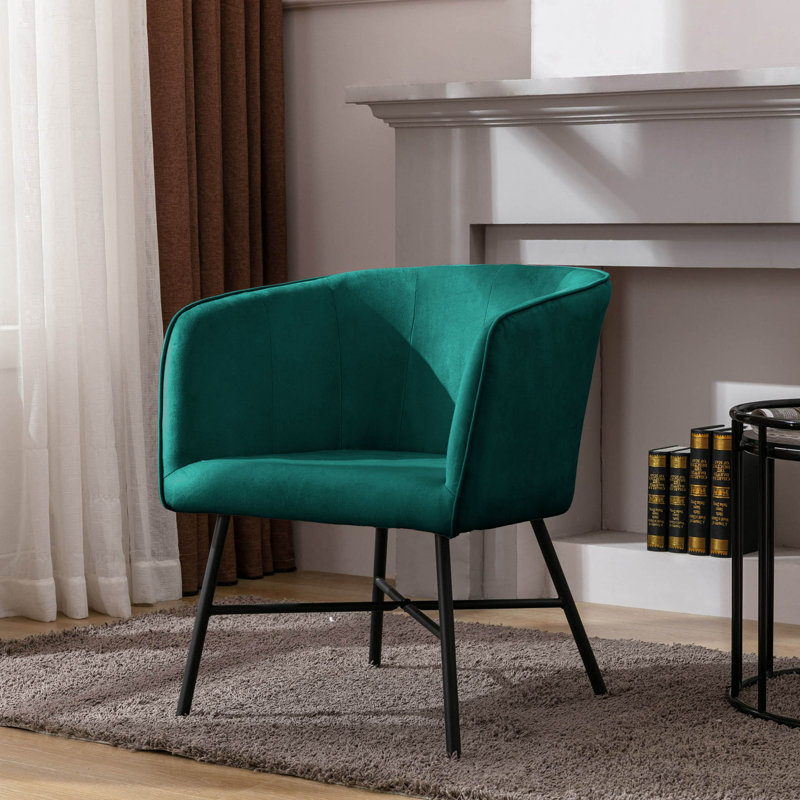 Daevin 17.34'' H Velvet Upholstered Armchair, Green