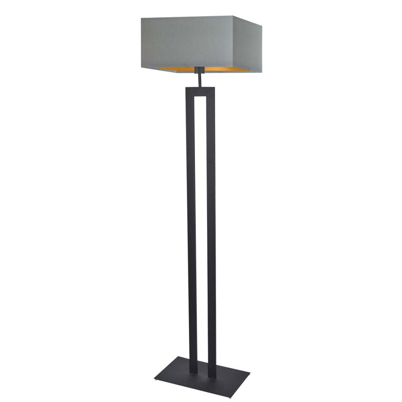 Salguero 161cm Traditional Floor Lamp, Light Grey, Black