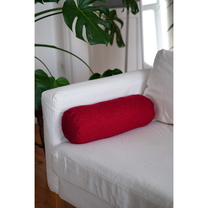 Premium Red Cushion, 19.7 x 5.5 x 5.5 inches | 75% Recycled Polyester & 25% Polyester with Soft Silicone Filling | Machine Washable at 68°F | Ideal for Home Decor, Comfort, and Style Enhancement