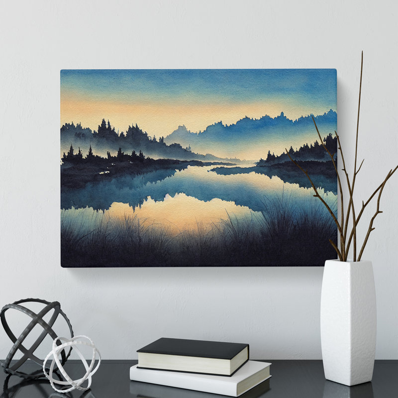 Forest River Reflection - Wrapped Canvas, 35cm H x 50cm W x 3cm D