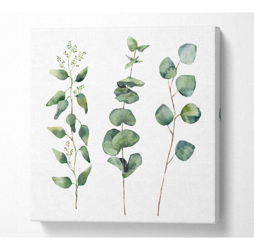 Ritner Three Green Foliage Stems - Kunstdrucke auf Leinwand