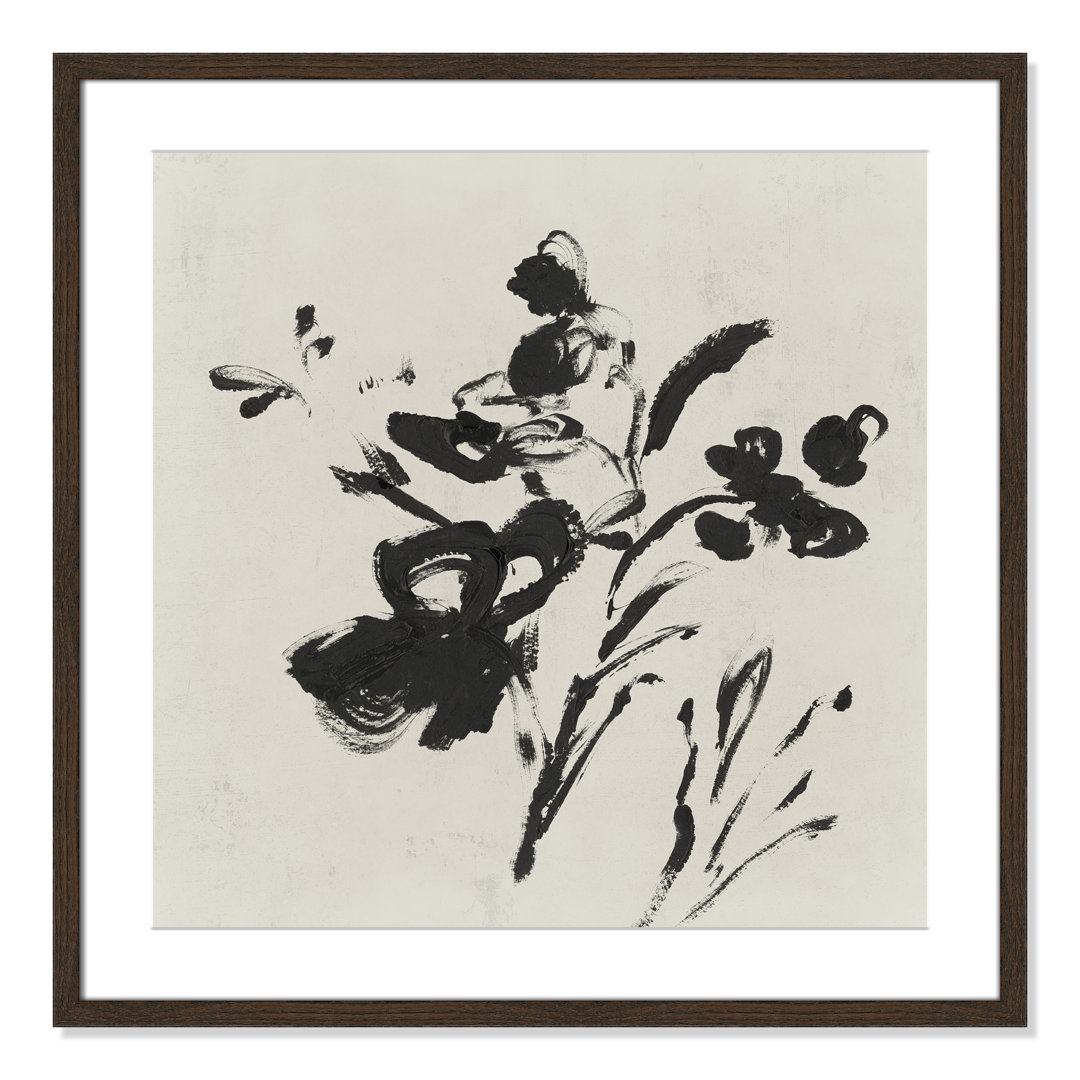 Frony Black Florals II by Isabelle Z - Picture Frame Painting Birch Lane™ Frame 