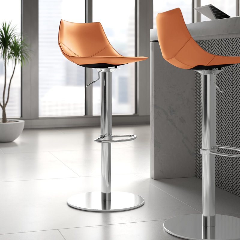 Tabouret de bar Saliym, Similicuir caramel foncé