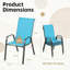 Chaises de patio empilables toutes saisons, tissu en textilène durable avec accoudoirs, structure en métal robuste, chaises de salle à manger ergonomiques à séchage rapide pour l'extérieur pour la cour et la piscine (bleu ciel, 4 pièces)-126637970-126637971