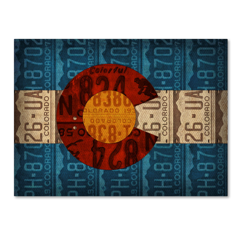 «Colorado State Flag Licence Plates», impression sur toile tendue, H 14 po x l 19 po