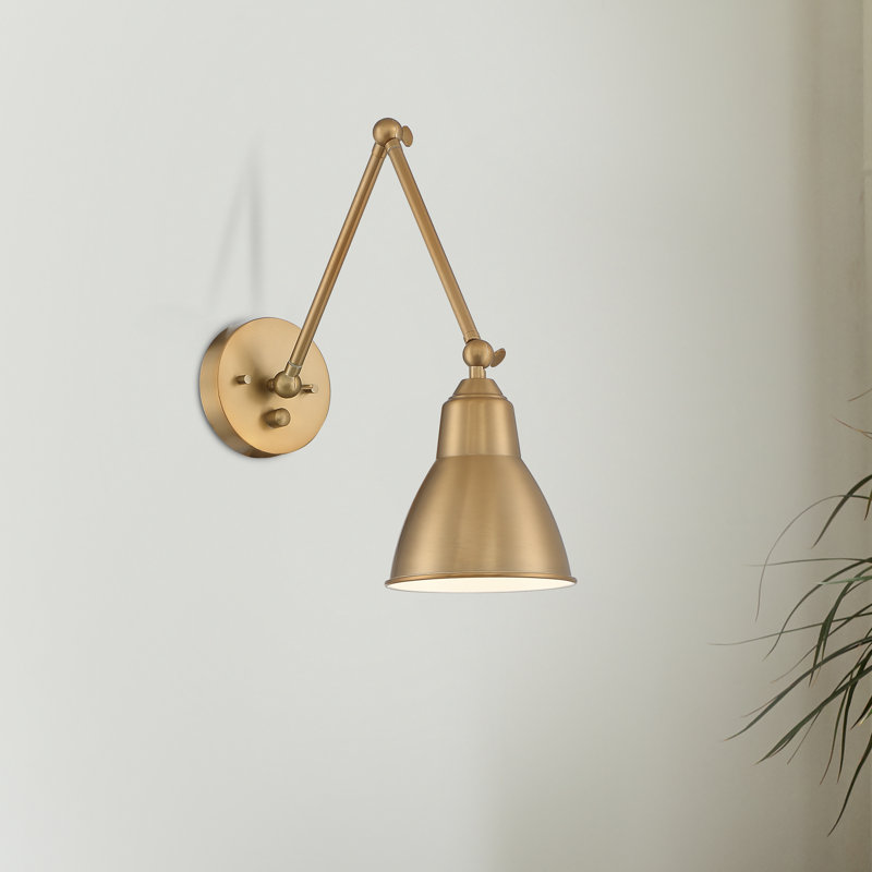 Bras pivotant avec une lumière à brancher, Bronze brillant