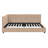 Full Size Upholstered Tufted Velvet Daybed Sofa Bed Frame with Backrest & Armrests, Mid-Century Bed Frame for Bedroom Living, PINK-237233851-237233852