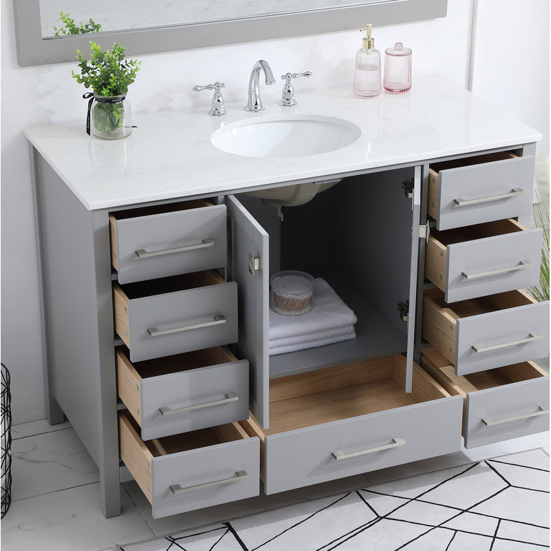 Ensemble de meuble-lavabo simple 48 po Irene, Gris