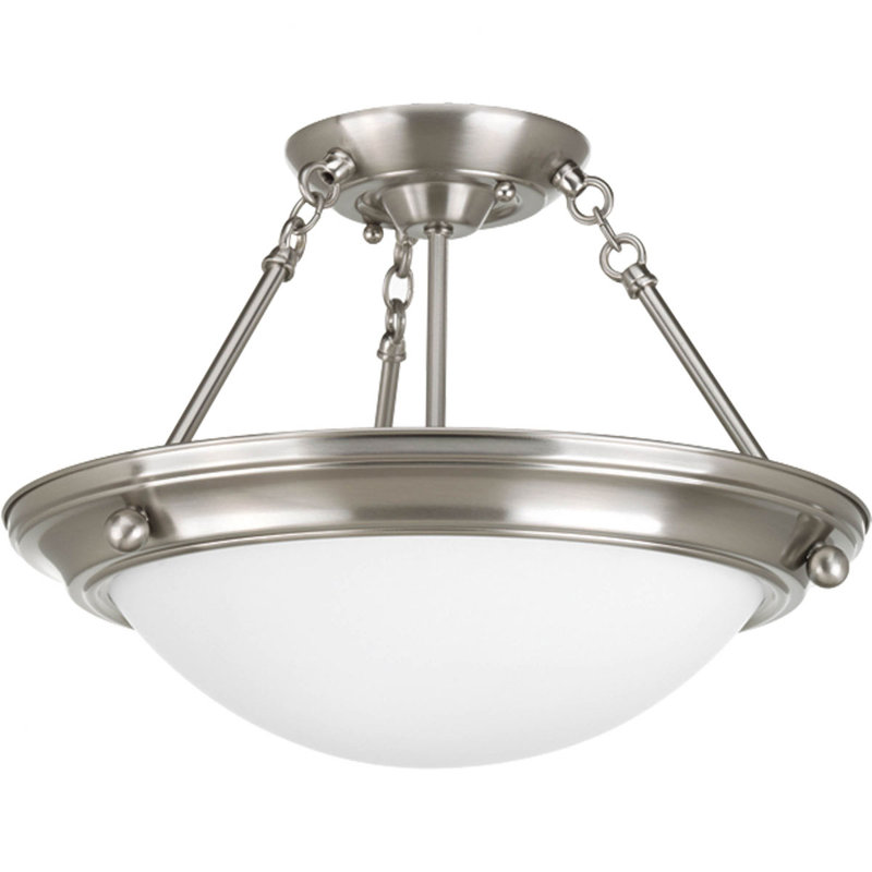 Plafonnier semi-encastré unique à 2 lumières 16 po Tod, Ampoule à culot moyen, 100 W