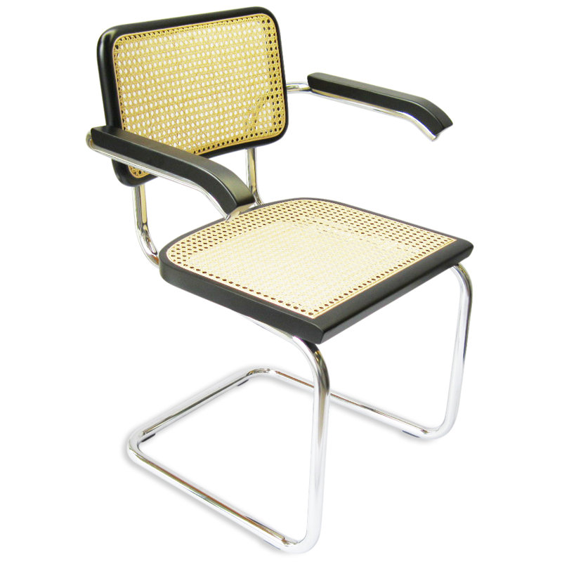 Cesca Cane Dining Arm Chair Armchair, Black