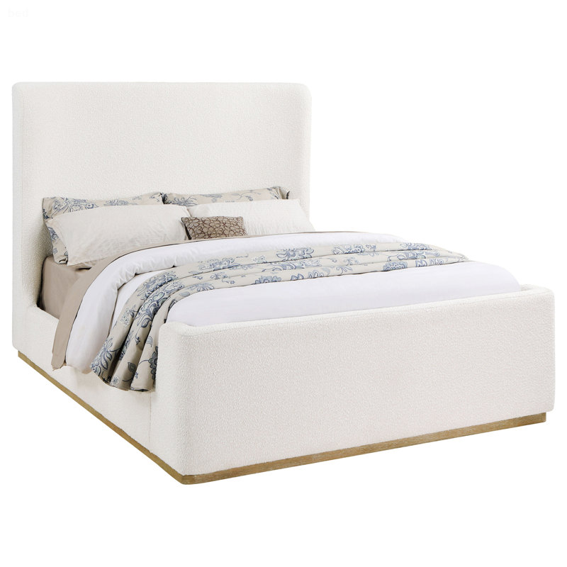 Vindra Cream Queen Sleigh Bed