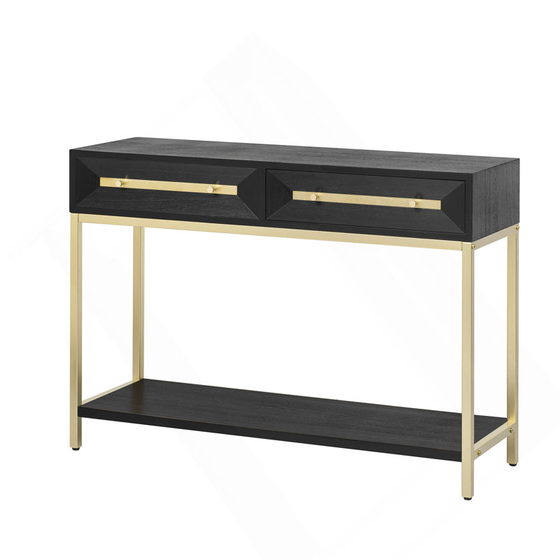 Zephira Console Table With 2 Drawers, Black