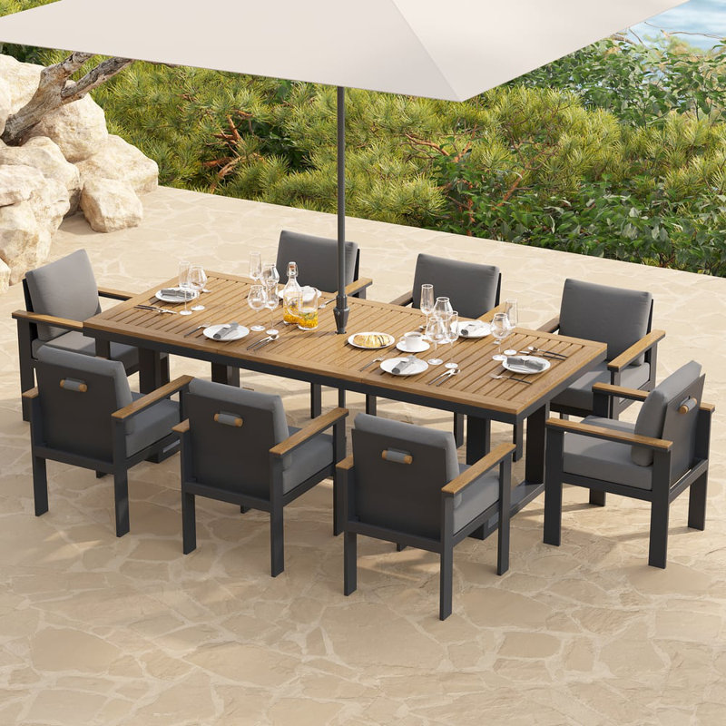 Ensemble de 2 chaises de salle à manger avec accoudoirs et chaises d'extérieur modernes pour le jardin, la terrasse ou le patio