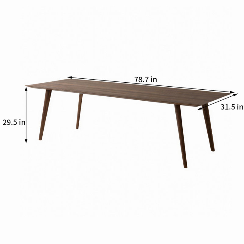 All Solid Wood Dining Table Solid Wood Top Dining Table, 29.5"H x 70.9"L x 31.5"W