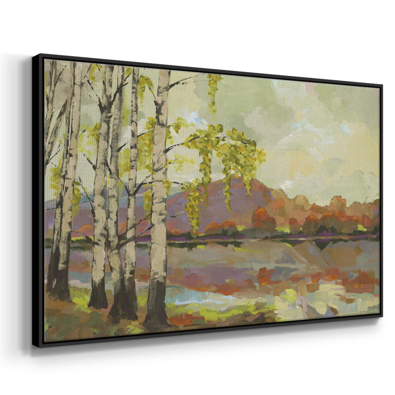 Bouleau - impression sur toile tendue, Cadre noir, H 25 po x l 17 po x P 2 po