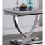 Table de bout 1Pc de style moderne glam 18mm en faux marbre sur la base de la base en acier inoxydable avec structure en métal et finition chromée - non incluse