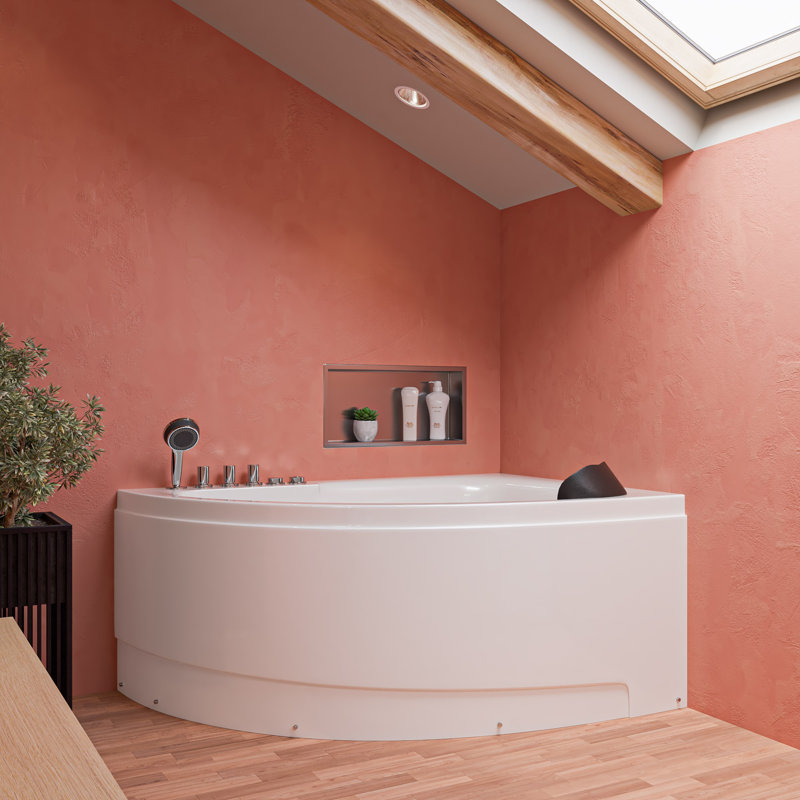 59'' x 39.4'' Acrylic Bathtub with Faucet, Left