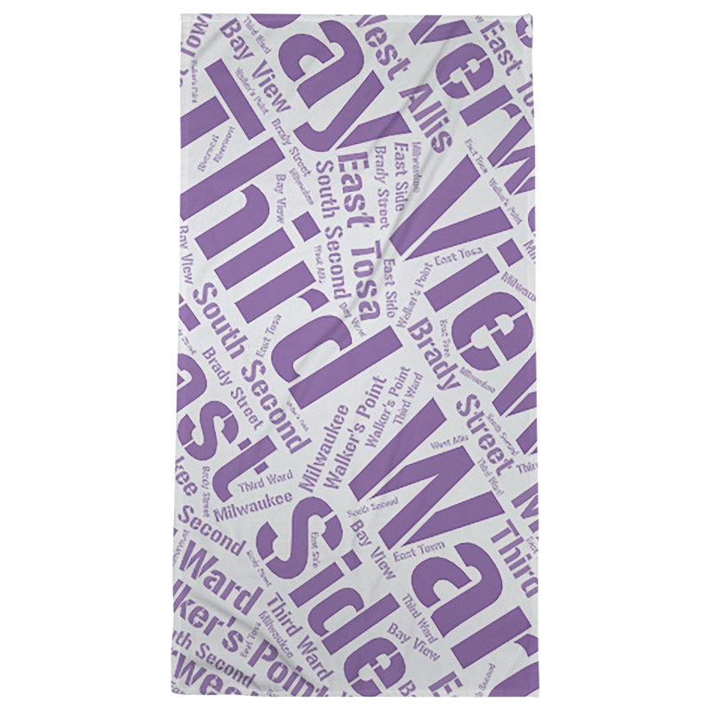 Bath Towel, Purple, Poly/Cotton, Milwaukee